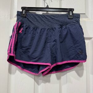 Adidas Blue and Pink Athletic Shorts with Breathable Design
